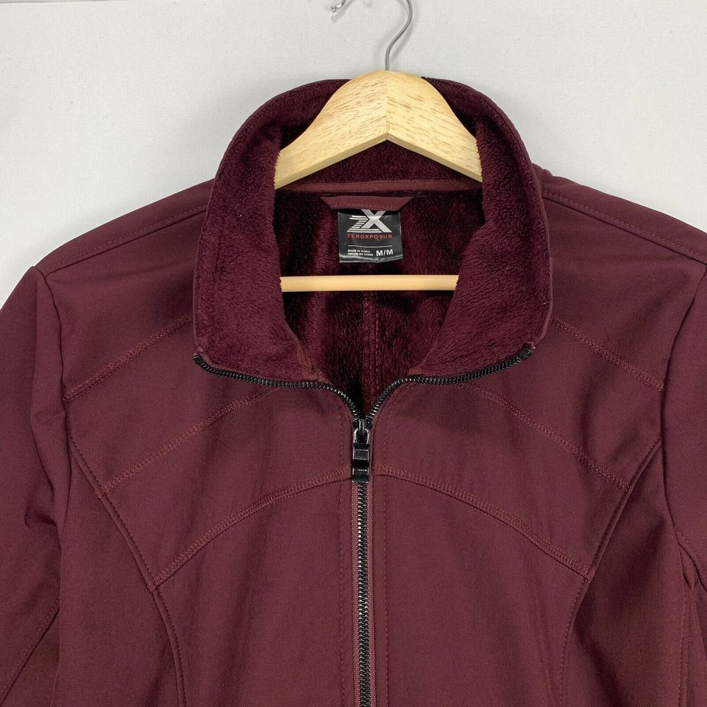 Zeroxposur Womens Water Resistant Warm Rain Jacket Plum Womens Medium Soft Shell - Picture 4 of 15
